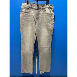 True Religion Ricky Relaxed Straight Jeans W36 L34 Grey Silvery Wash Mens Denim